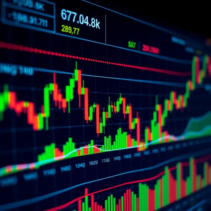 Various candlestick patterns displayed on a digital trading chart showing market trends