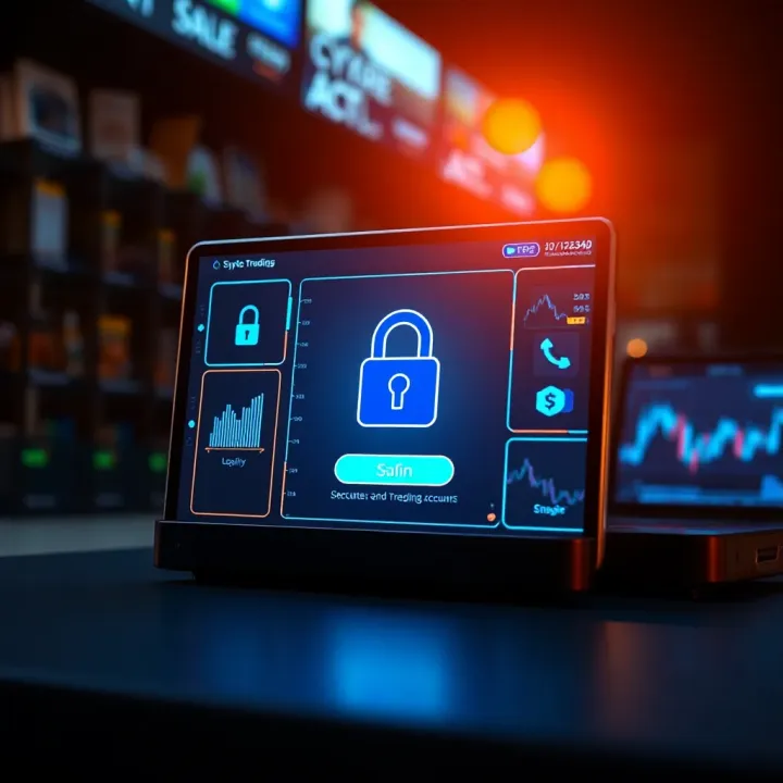 Security Features for Safe Access to Crypto Trading Platforms Secure login screen with digital security elements emphasizing safe access to crypto trading accounts