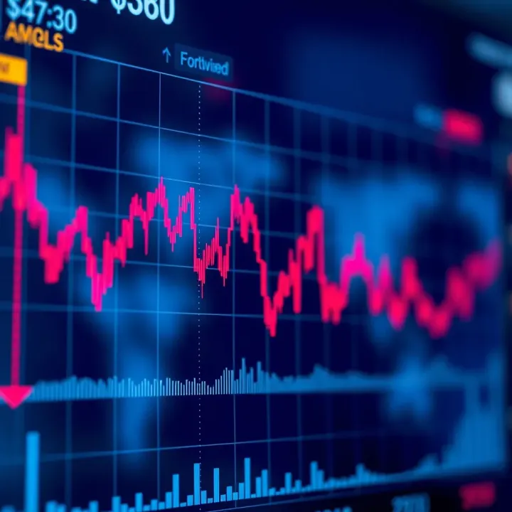 Graph showing currency exchange rate fluctuations for binary options trading