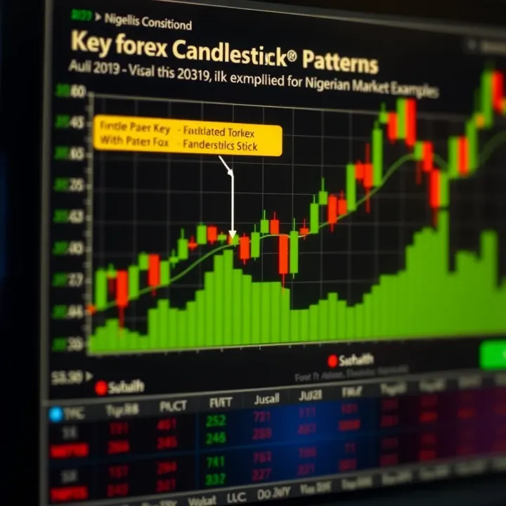 Diagram highlighting key forex candlestick patterns with examples relevant to Nigerian market conditions