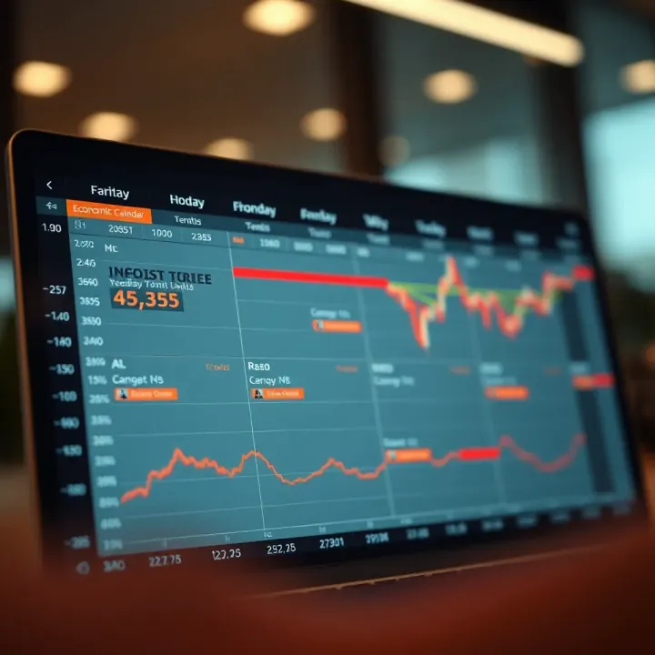 Forex economic calendar displaying key global economic events and data releases for traders