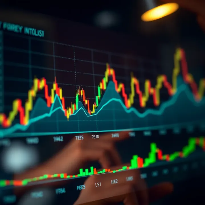Line Chart Highlighting Forex Market Trends and Indicators for Nigerian Traders Line chart illustrating forex market trends with key indicators and currency pairs for Nigerian traders
