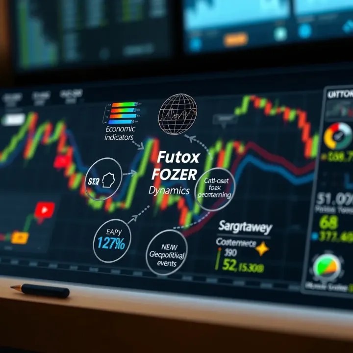 Diagram illustrating key factors influencing forex trading such as economic indicators and geopolitical events