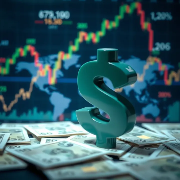 Nigerian naira symbol with global currency icons and digital market background