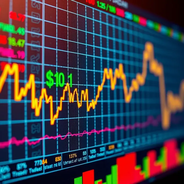 Graph showing upward and downward trends in forex trading with Nigerian currency symbols