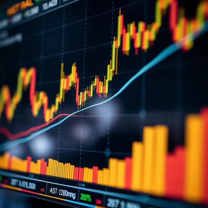 Graph showing currency pairs with upward and downward trends illustrating forex market volatility