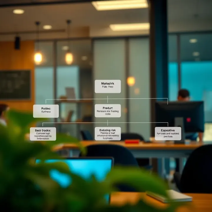 Flowchart showing stages of identifying and evaluating risks in a business environment