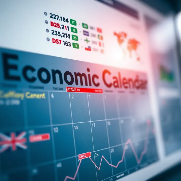 Illustration showing an economic calendar interface with highlighted dates and event icons relevant to Nigerian markets