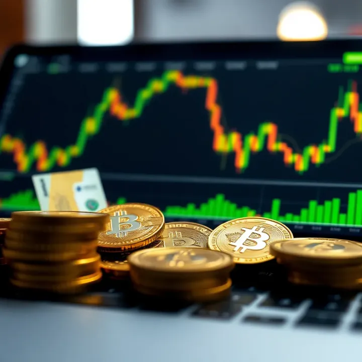 Graphical representation of cryptocurrency market trends with Nigerian currency elements