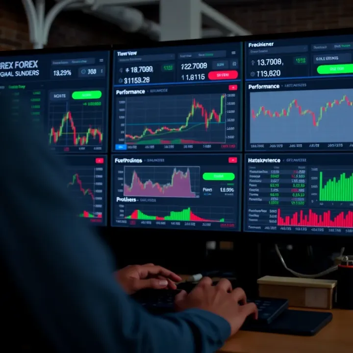 Dashboard of popular forex signal providers showing performance metrics and evaluation criteria
